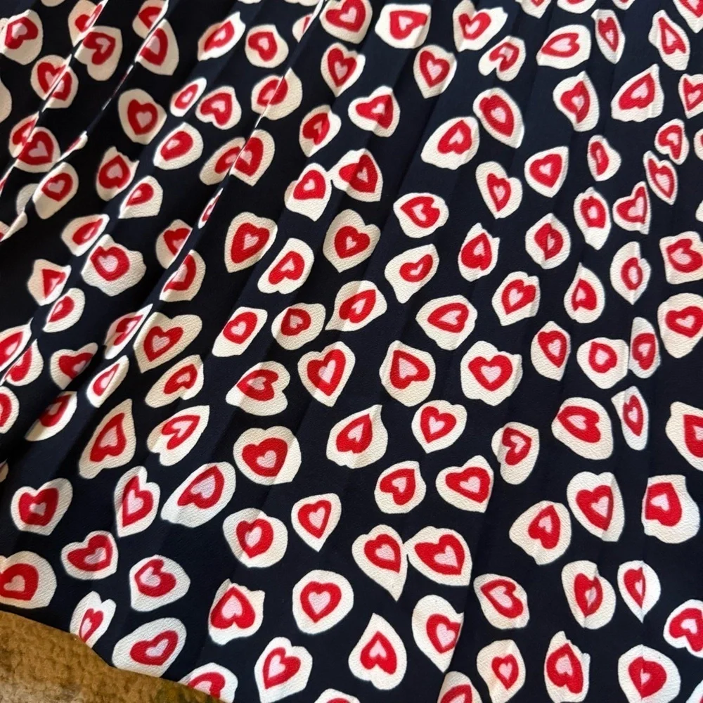Shabby Chic J. Crew heart pattern midi dress